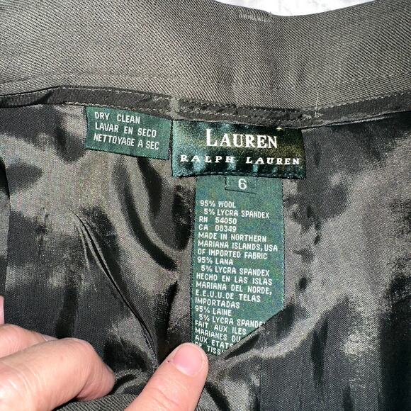 Lauren Ralph Lauren Womens Size 6 Dark Green Wool Pleated Lined Dress Slacks - Picture 4 of 6